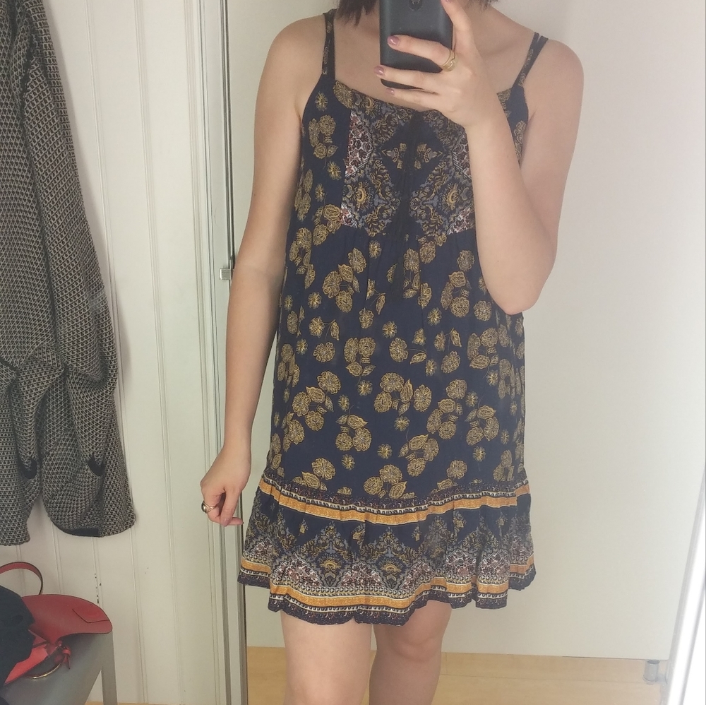 Carolina Belle Montreal Floral Sleeveless Dress Size 8 Navy Yellow - Picture 6 of 12